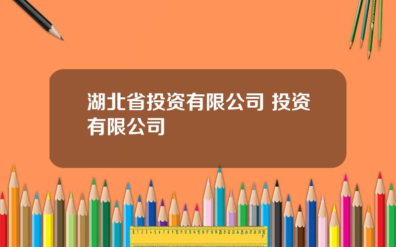 湖北省投资有限公司 投资有限公司